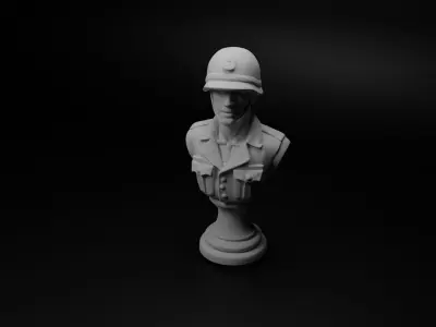 Vietnam War Soldier Bust Chess 3D print model order