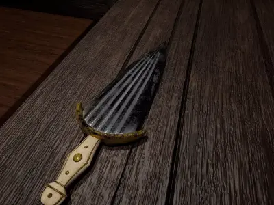 Short sword Cinquedea Low-poly 3D model