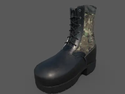  Camouflage Army Boots  Low-poly 3D model