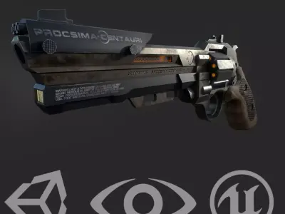 Sci-Fi Revolver   Low-poly 3D model