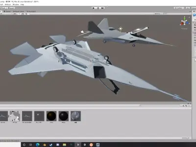 YF-22 fighter jet Low-poly 3D model