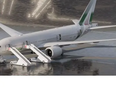 BOEING 777 2016 with interior 3D model