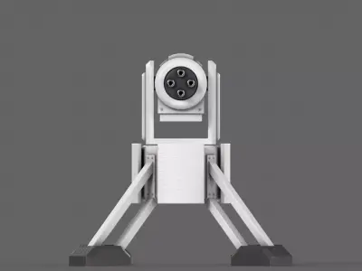 PBR Turret Gun 04 White Low-poly 3D model
