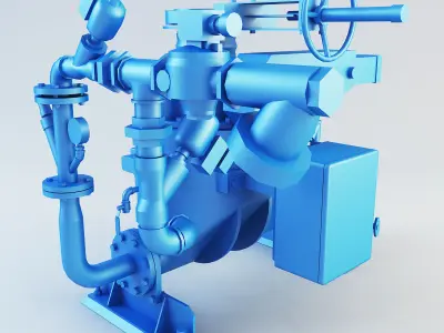 Ash vessel GA pump Low-poly 3D model