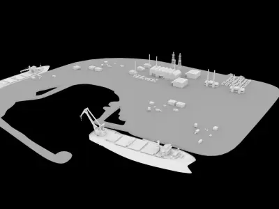 Upper Zakum oil field second largest offshore oilfield 3D model