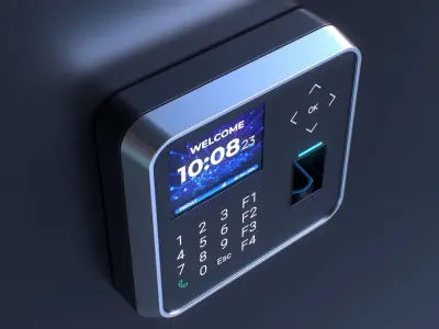 Biometric Attendance System Scanner Low-poly 3D model