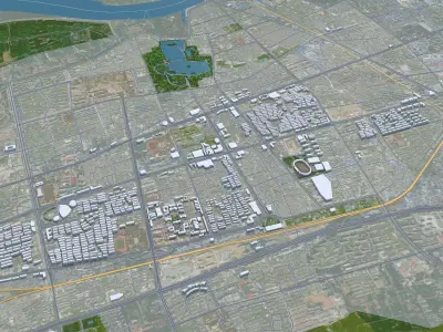 Huainan Anhui China 55km Free low-poly 3D model