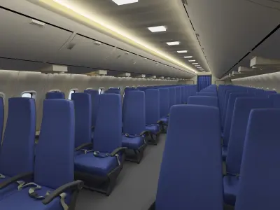 Cabin of aircraft Low-poly 3D model