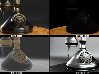 Candlestick Telephone - Roman Column 1897 - Hero Asset 3D model