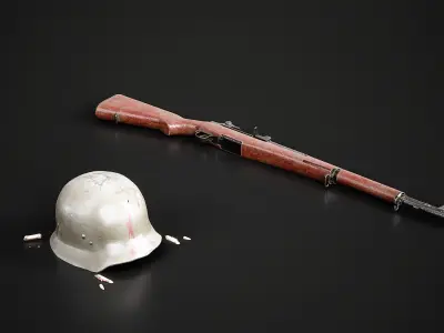 Procedural WWII Battlefield Models Free low-poly 3D model