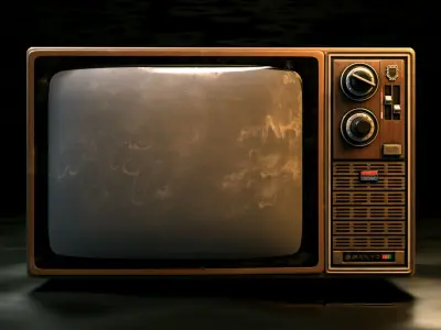 Antique TV  Old Television Low-poly 3D model