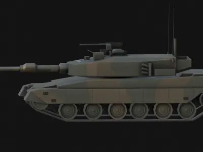 Type 90 Main Battle Tank Low-poly 3D model