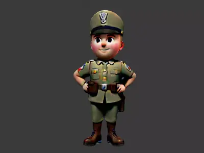 World War I Soldier Low-poly 3D model purchase