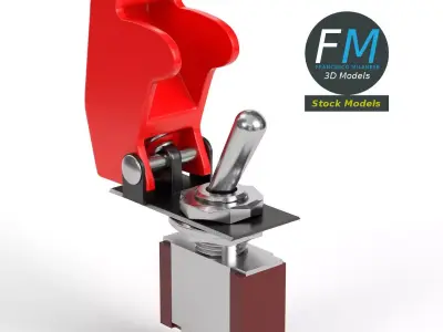 Toggle switch with guard 2 3D model