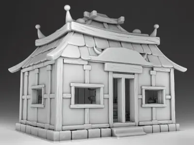 Stylized Japanese Acrhitecture Set Part 2 3D print model