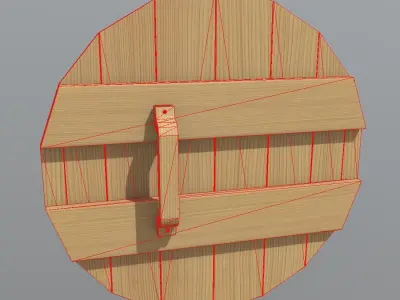 Wooden Shield Low-poly 3D model 25