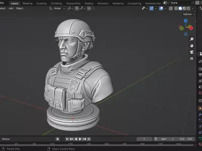 Chinese Special Operations Forces Chess Piece 3D print model