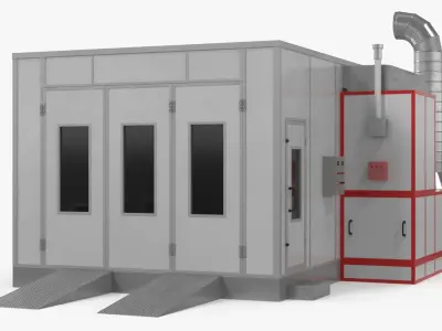 Car Painting Room White Color 3D model