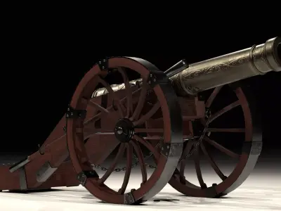 Louis XIV Cannon 3D Model  Low-poly 3D model