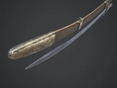 Medieval Saber Low-poly 3D model