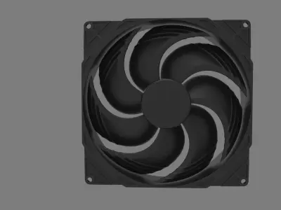 Cooler cpu cooling fan Low-poly 3D model