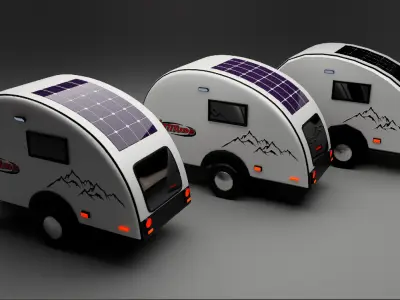 Small Caravan Trailer Low-poly 3D model