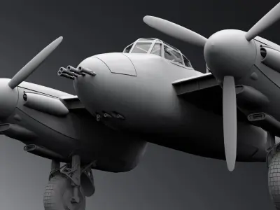 De Havilland Mosquito late scale model 3D print model