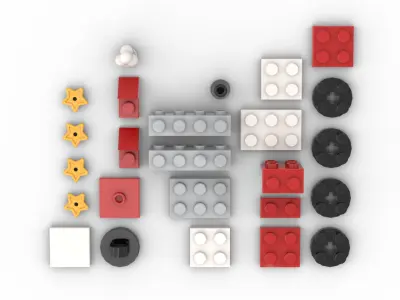 PixelBricks3D - Lego Little Christmas Train Ornament  3D print model