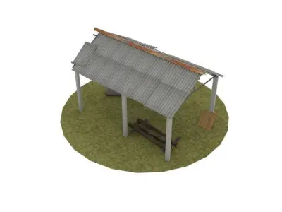 Abandoned warehouse Free low-poly 3D model