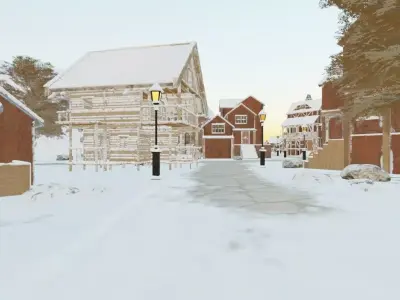 Winter Mountain Village 3D model
