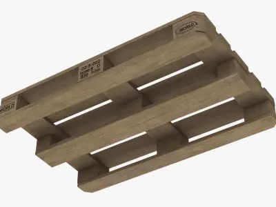 Wooden Pallet T2 Low-poly 3D model