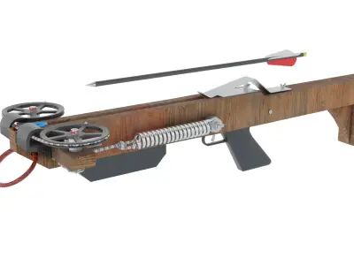 Hand Made Cross Bow Low-poly 3D model