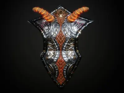 Stylized Warrior Shield GameReady Free low-poly 3D model