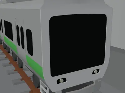 Japanese subway train 3D model