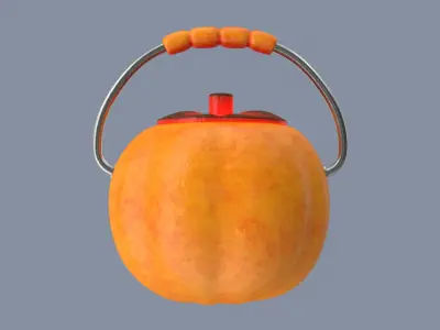 Jack-o-Lantern Widegrin Bucket 3D model