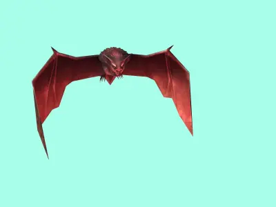 Bat Monster Animated Game Ready Low-poly 3D model