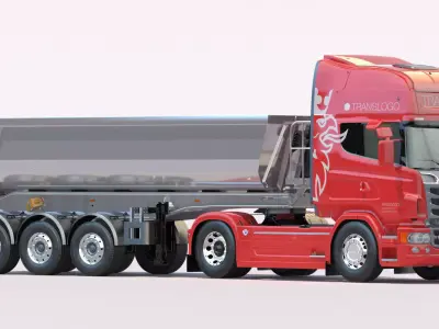 Euro Truck with Aluminium Dumper 3D model