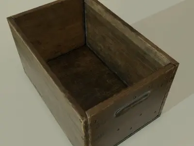 PBR Wooden crate Low-poly 3D model buy