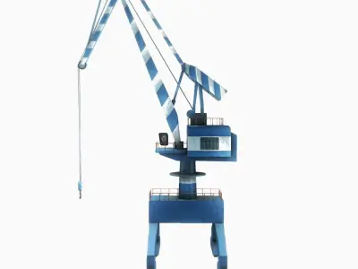 Port gantry crane 2 low poly Low-poly 3D model