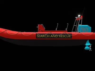Rigid Hull Inflatable Boat RHIB RIB 3D model