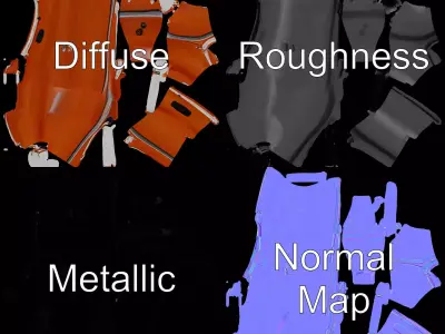 Orange Inflatable Raft model pack Low-poly 3D model