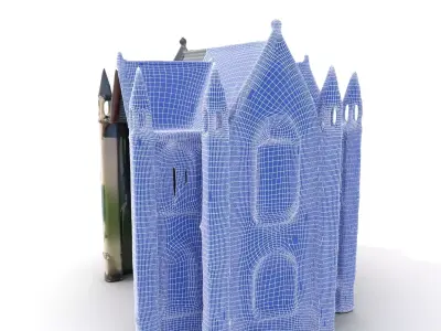 Gothic IvyClad House model pack Low-poly 3D model