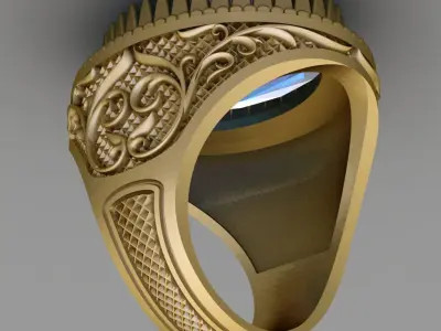 Antique Gents Signet Ring 3D print model shop