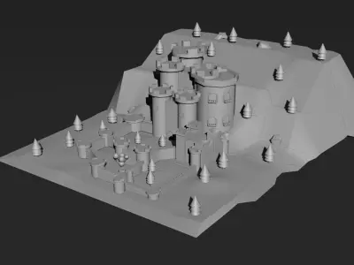 Low Poly Castle 4 Low-poly 3D model