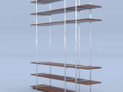 Bookcase Industrial 3D model