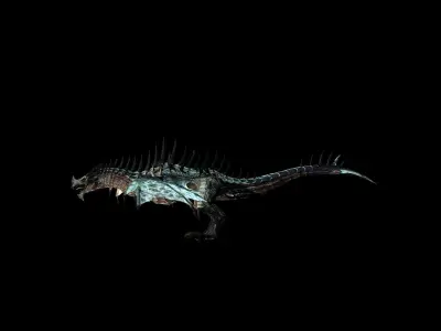 Dragon with spikes Low-poly 3D model