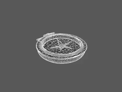 Realistic Vintage Brass Compass 3D Model 3D model