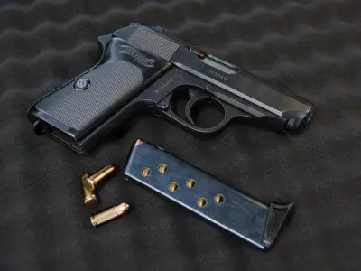 Walther PPK Pistol Low-poly 3D model