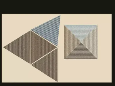 Egyptian Pyramid Flat 4-Part 3D Printable Model for CNC Carving Free 3D print model