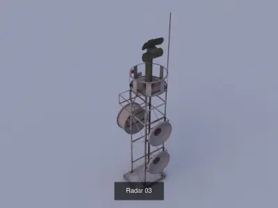 Radar Set radio tower 3D Model Collection